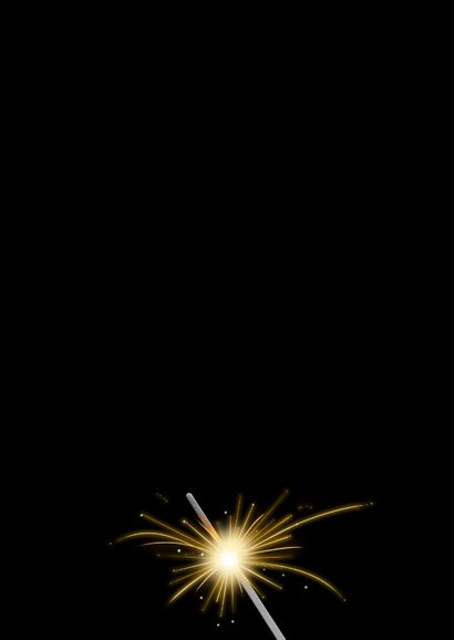 Leuke Nieuwjaarskaart met vuurwerk en sterretjes op zwart 2