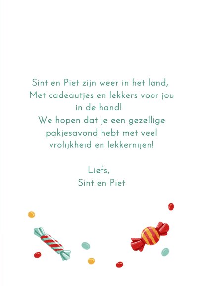 Leuke sinterklaaskaart met liefs van Sint en Piet 3