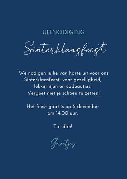 Leuke Sinterklaaskaart met uitnodiging voor Sinterklaasfeest 3