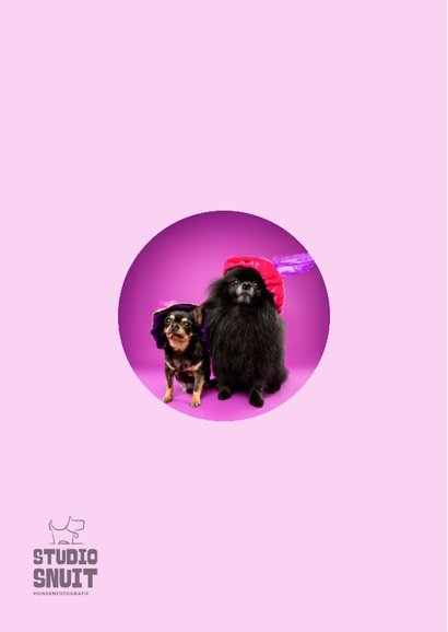 Leuke sinterklaaskaart van hondjes met pietenmuts 2