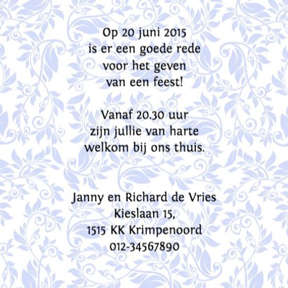 Leuke uitnodiging met gouden tekst en hart 3