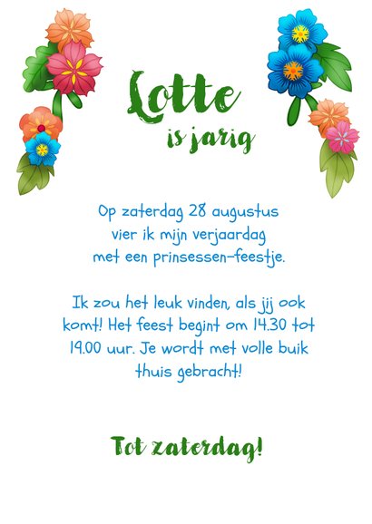 Leuke uitnodiging voor een prinsessen-feestje 3