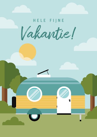 Leuke vakantiekaart met caravan en omgeving 2