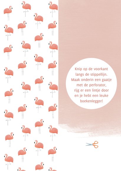 Leuke vakantiekaart tropische boekenlegger met flamingo's 2