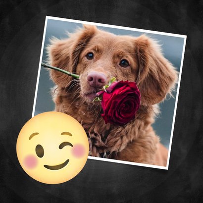 Leuke Valentijnsdag kaart knipogende emoji hé lekker ding 2