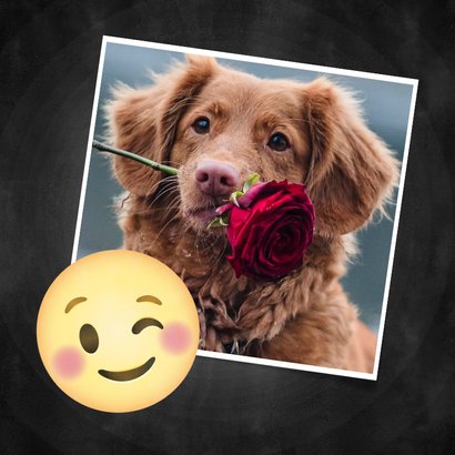 Leuke Valentijnsdag kaart knipogende emoji hé lekkerding 2