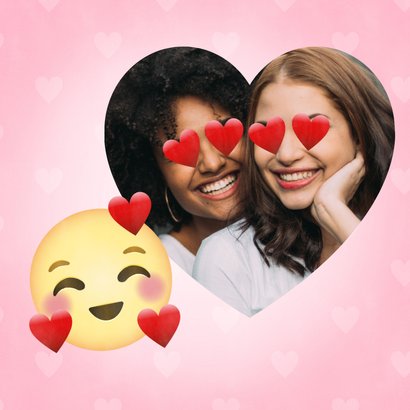 Leuke Valentijnsdag kaart verliefde emoji 'fijne valentijn!' 2