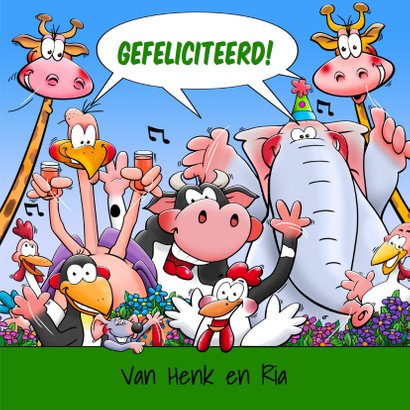 Leuke verjaardag grappige dieren met glas limonade 3