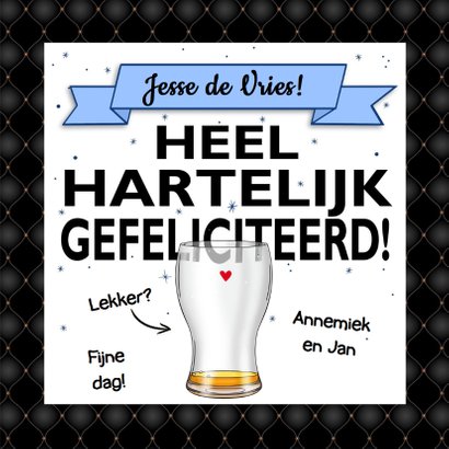 Leuke verjaardagskaart bierglas jij bent jarig 3