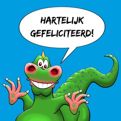 Leuke verjaardagskaart met beetje eng monster voor kind 3