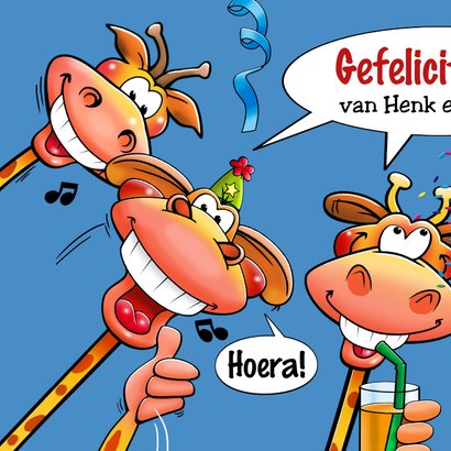 Leuke verjaardagskaart met dieren leeftijd aanpasbaar 2