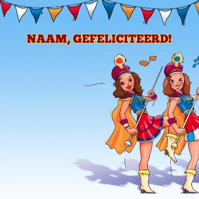 Leuke verjaardagskaart met majorettes 3