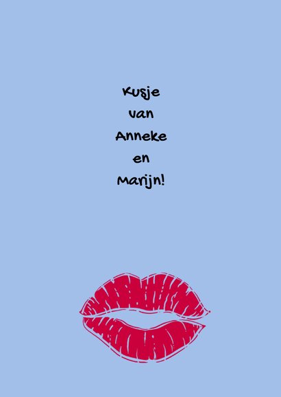 Leuke verjaardagskaart met tekst: KISS en Gefeliciteerd 3