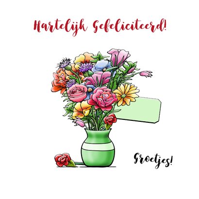 Leuke verjaardagskaart met toekan en bloemen 3