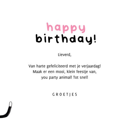 Leuke verjaardagskaart rozepawty animal met kat confetti 3