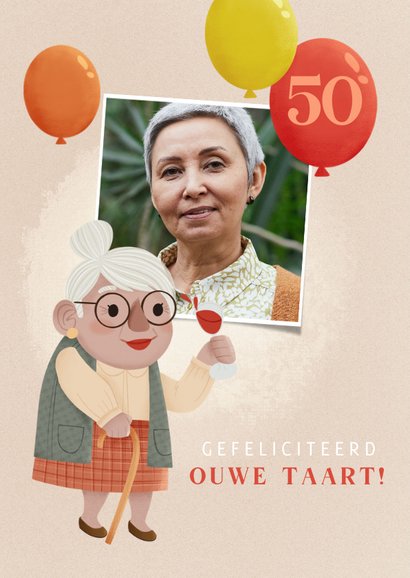 Leuke verjaardagskaart Sarah humor ballonnen 50 jaar 2