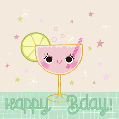 Leuke verjaardagskaart Sip Sip Hurray! cocktail en sterren 2