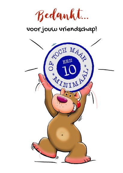 Leuke vriendschap kaart met beertje en stempel 9,5 3