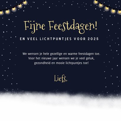 Lichtpuntjes kerstkaart met 2 corgi hondjes en kerstlampjes 3