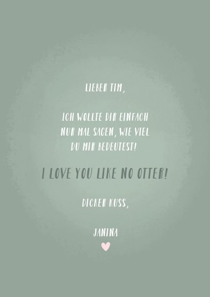Liebeskarte Otter mit Herzen & Foto innen 3
