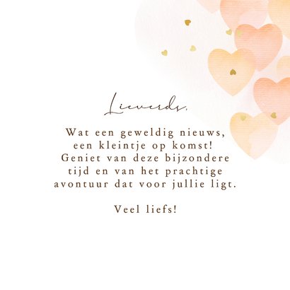 Liedevolle felicitatiekaart baby on the way zwanger hartjes 3