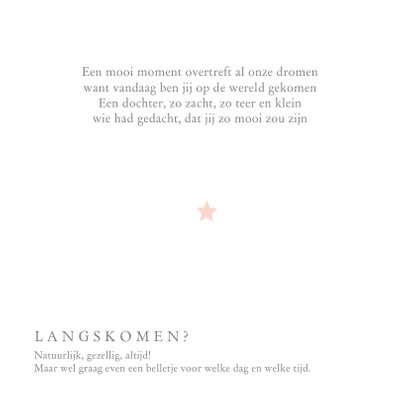 Lief baby kaartje met roze sterren 2
