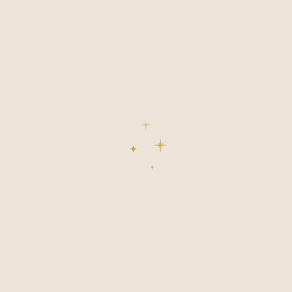 Lief beige geboortekaartje met maan en sterren Achterkant