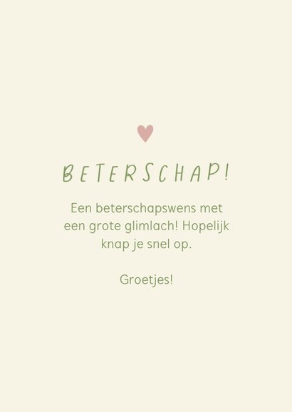 Lief beterschapskaartje opkikker met hartje 3