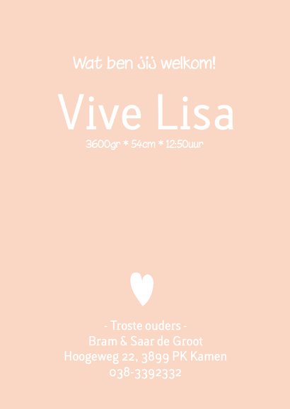 Lief en rustig geboortekaartje voor een meisje 3
