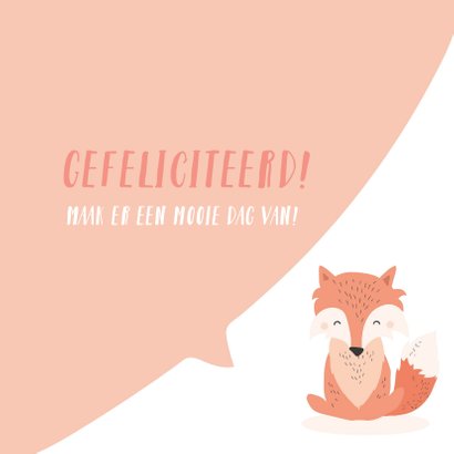 Lief felicitatiekaartje met het gezicht van een vos 3