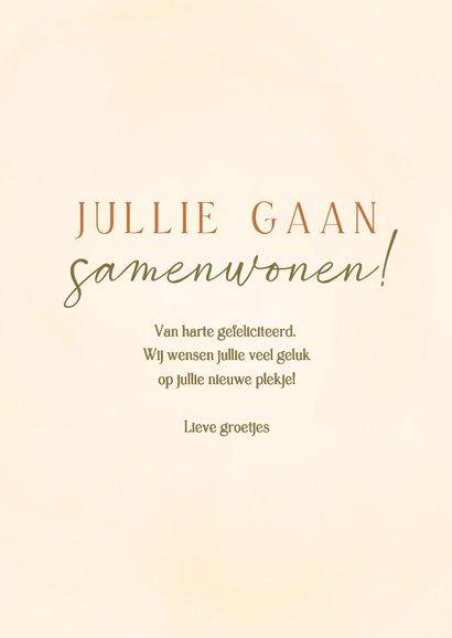 Lief felicitatiekaartje samenwonen zonnebloem en plant 3
