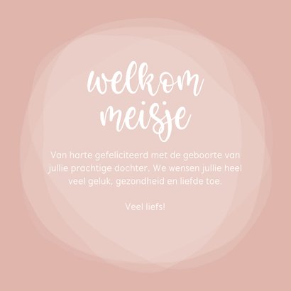 Lief felicitatiekaartje welkom meisje roze sterretje hartje 3