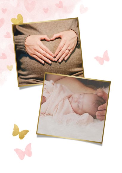 Lief geboorte bedankkaartje met foto voor een meisje  2