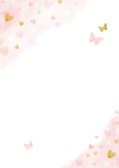 Lief geboorte bedankkaartje met foto voor een meisje Achterkant