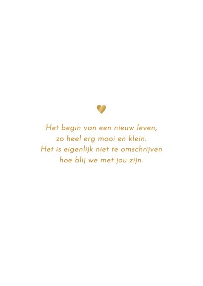 Lief geboortekaartje baby met mutsje – goudfolie 2