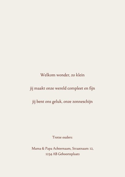 Lief Geboortekaartje bloemen krans ovaal 2