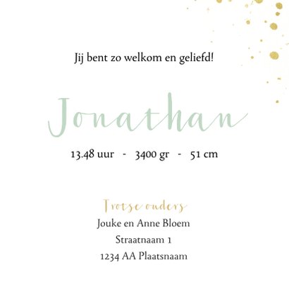 Lief geboortekaartje foto en label 3