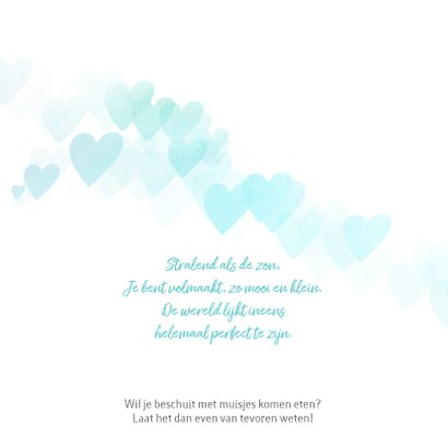 Lief geboortekaartje hartjes jongen 2