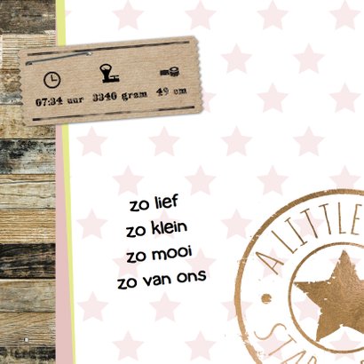 Lief geboortekaartje hout en stempel 2