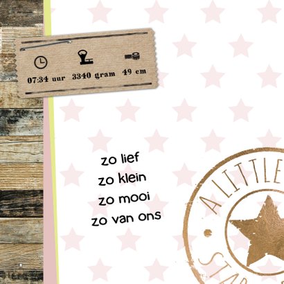Lief geboortekaartje hout en stempel 2