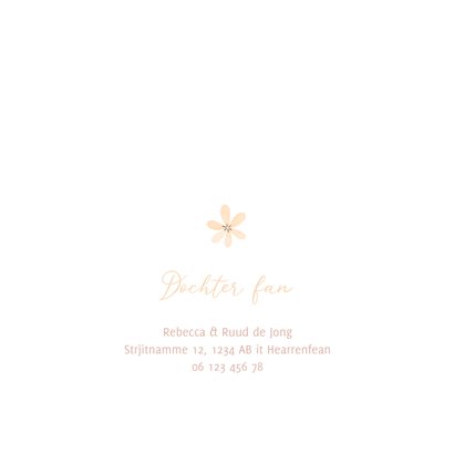 Lief geboortekaartje in het Fries met bloemetjes en takjes  2