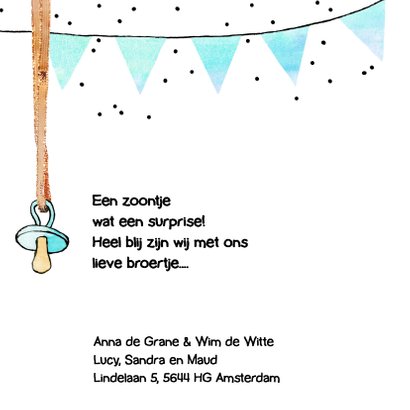 lief geboortekaartje jongen foto speen 2