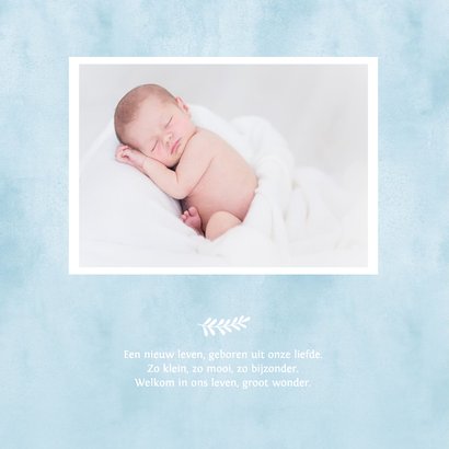 Lief geboortekaartje jongen met blauwe baby voetjes 2