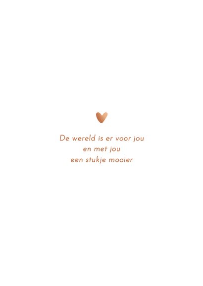 Lief geboortekaartje meisje met poes – koperfolie 2