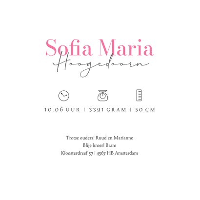 Lief geboortekaartje meisje tweede kind met kitten en puppy 3