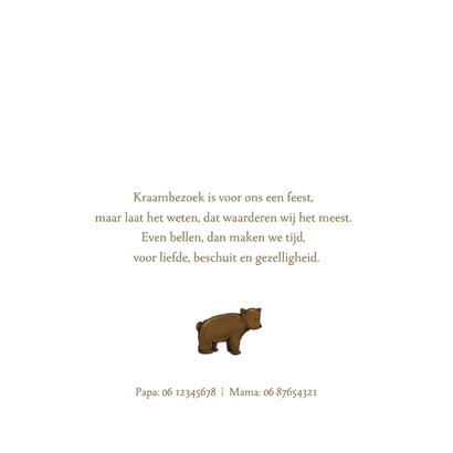 Lief geboortekaartje met berenwolken en goudfolie  2