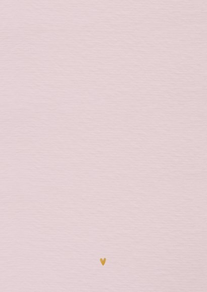 Lief geboortekaartje met goudfolie illustratie van baby Achterkant
