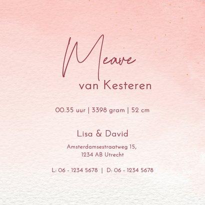 Lief geboortekaartje met kangoeroe en bloemen 3
