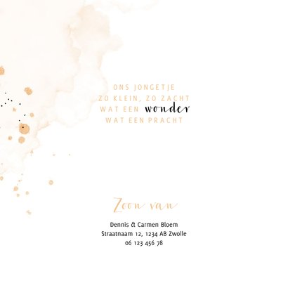 Lief geboortekaartje met leeuwtje bijtring 2