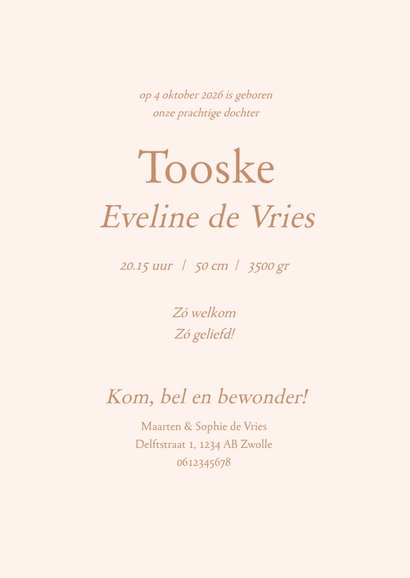 Lief geboortekaartje met lijntekening van kindje met hartje 3